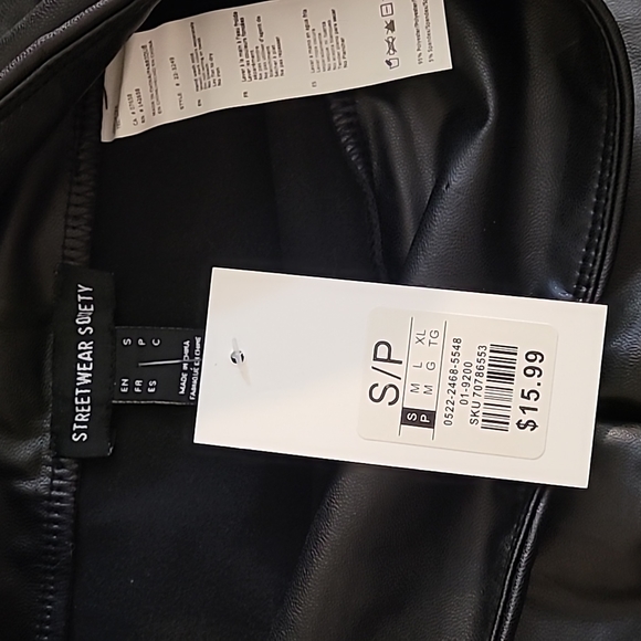 Faux leather high rise shaper leggings black size Small - Picture 3 of 6